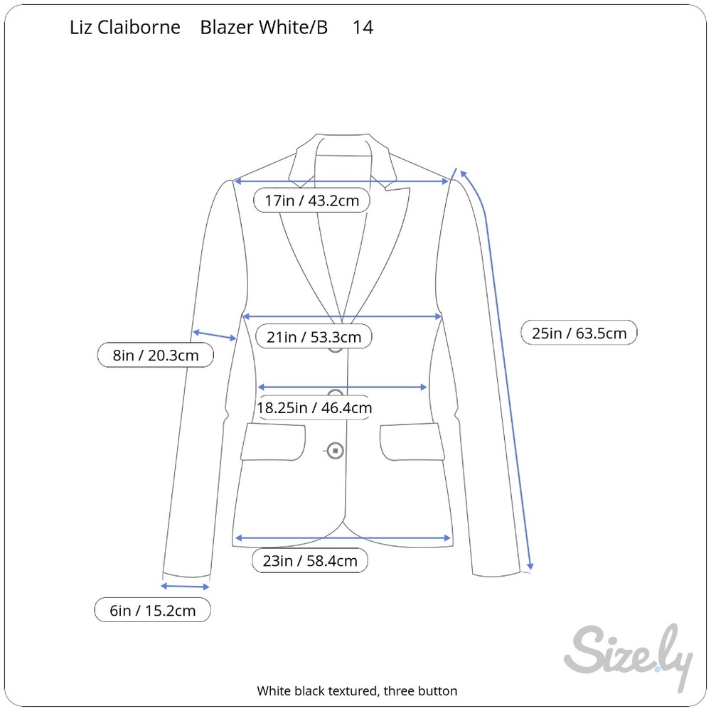 White and Black Textured Blazer Three Button Soft - Picture 3 of 8